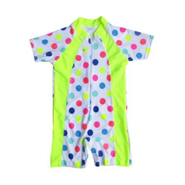 Rainy Collections Motif Polkadot Lis Hijau Terang Diving Baju Renang Anak Perempuan [2-5 Tahun]