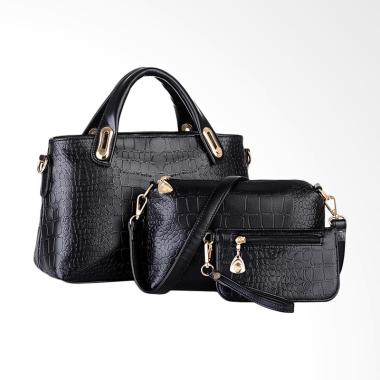 Lansdeal Purse Leather Women Bag Set- Black