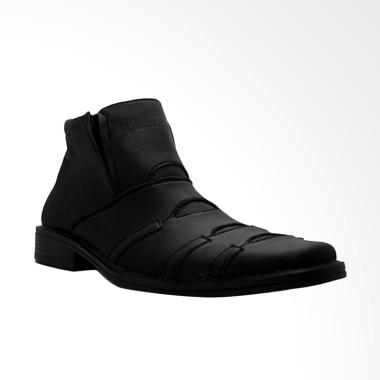 D-Island Shoes Slip On Office Mens High Sepatu Pria - Black