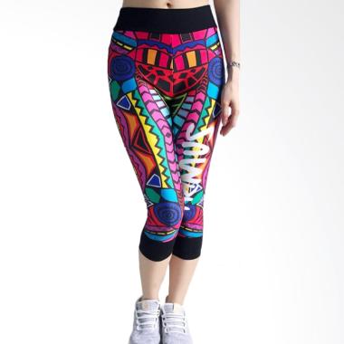Mom Zumba Tribal Legging Olahraga Wanita - Black