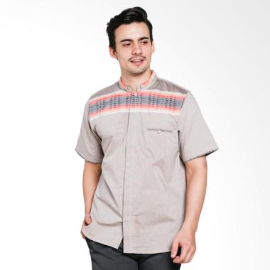 Fayruuz Baju Koko Lengan Pendek Atasan Muslim Pria - Cream XL Cream