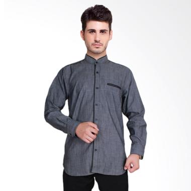 Fayruuz Polos Koko Lengan Panjang Baju Muslim Pria - Abu