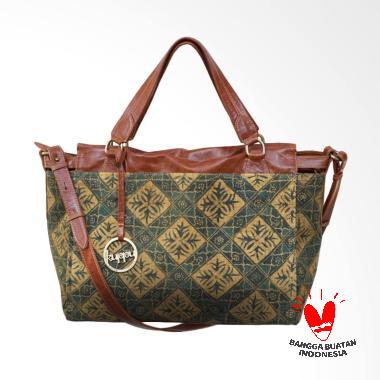 Kuppu Batik & Tenun Camilla Tuban Leather Women Tote Bag - Golden Tan