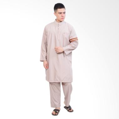 Jfashion Nabawi Tangan Panjang Setelan Gamis Muslim Pria - Krem