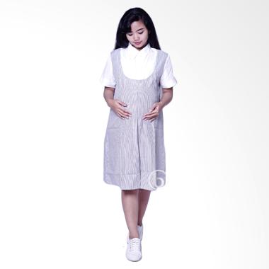 Mama Hamil DRO 885 Office Sheila Baju Dress Ibu Hamil dan Menyusui - Abu Mama Hamil DRO 885 Office Sheila Baju Dress Ibu Hamil dan Menyusui - Abu