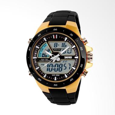 Skmei Digital Analog Golden Case Jam Tangan Pria [1016]