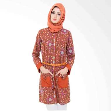 Arya Putri Batik Adista ATM-001-O Baju Batik Muslim Wanita - Orange