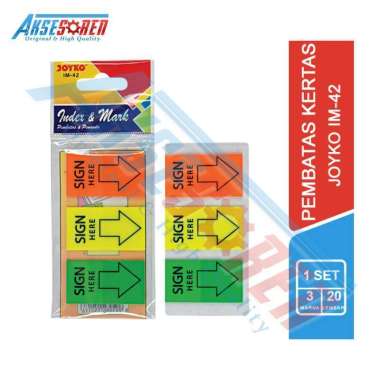 Kertas Pembatas Joyko [IM-42] / Sign Here Index & Mark Page Markers / Penanda Buku / Post It Sticker