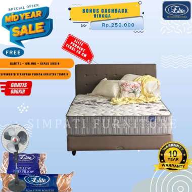 Elite Prudent New Set Springbed (Kasur + Divan + Sandaran) 160 x 200 white