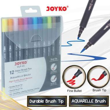 Joyko CLP-43 Color Brush Pen Pena Kuas Warna [12 Warna] Rainbow