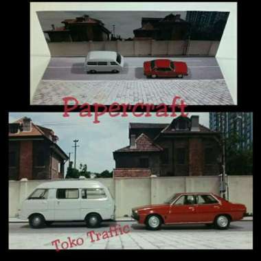 Kode J diorama papercraft Gedung Jalan skala 1/64 Diorama Photography hot wheels