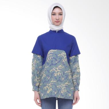 Arya Putri Batik ATM-008-BGy Harita Baju Batik Muslim Atasan