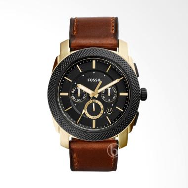 FOSSIL Machine Chronograph Ion Plated Jam Tangan Pria - Gold Brown [FS5322] Gold