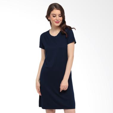 LEMONE KAE100096 Premium Mini Dress Atasan Wanita - Navy