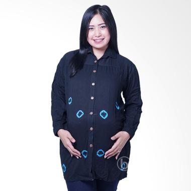 Mama Hamil BLJ 423 Batik Kelereng Hitam Manis Baju Hamil Atasan Lengan Panjang - Biru Mama Hamil BLJ 423 Batik Kelereng Hitam Manis Baju Hamil Atasan Lengan Panjang - Biru