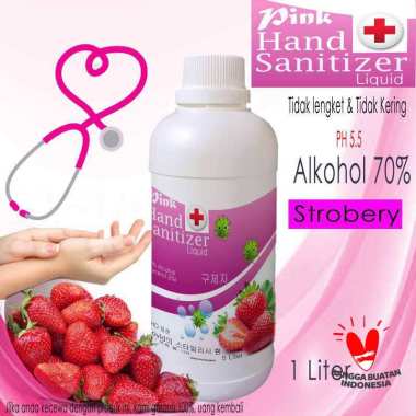 Medical Hand Sanitizer 1 Liter Cair handsanitizer cair wangi buah pink stroberi