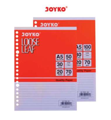 Kertas Binder Loose Leaf Isi Kertas File Binder Joyko A5-7020 Original isi 100