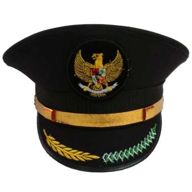 Mulyocreative Topi Pet Pakaian Pilot - Topi Atribut Pilot Lambang Garuda / 1 Pcs