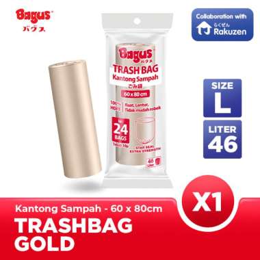 Kantong Sampah Bagus Trash Bag Roll 60 x 80 cm 24's - 46 L Gold