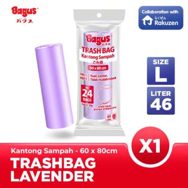 Kantong Sampah Bagus Trash Bag Roll 60 x 80 cm 24's - 46 L Lavender