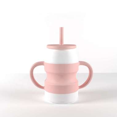 LIGERA Silicone Baby Yakult Sippy Cup Training with Straw BPA FREE - Random Pink