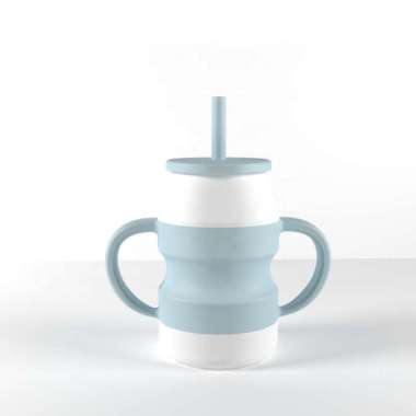 LIGERA Silicone Baby Yakult Sippy Cup Training with Straw BPA FREE - Random Blue