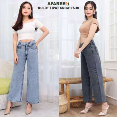 Jual Celana Kulot Jeans Snow Boyfriend 