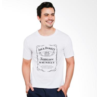 JCLOTHES Kaos Pria Kaos Distro Tumblr Tee JackDaniels - Putih