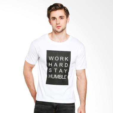 JCLOTHES Kaos Pria Kaos Distro Tumb ... Hard Stay Humble - Putih