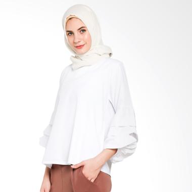 Imperial Bloom Hand Top Blouse Muslim - White