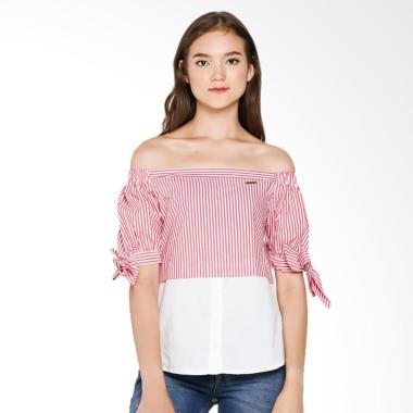 Surfer Girl 8AMORE Amore Top Woven Blouse Wanita - Red