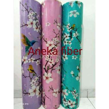 Fiber pagar motif Sakura harga 1meter ungu