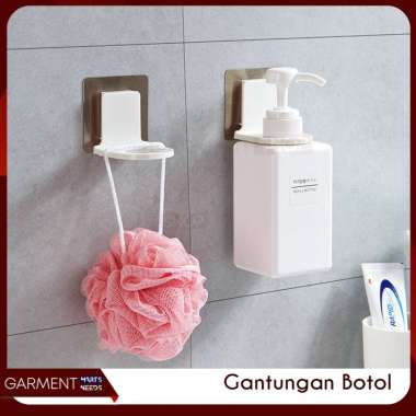 Gantungan Botol Sabun Shampo Hand Sanitizer Rak Dinding Tempel Kamar Mandi Dapur Saos Kecap