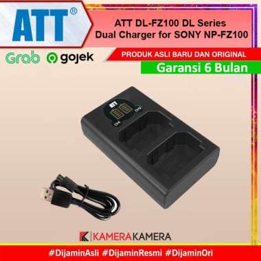 KameraKamera ATT DL-FZ100 DL Series Dual Charger for SONY NP-FZ100 Hitam