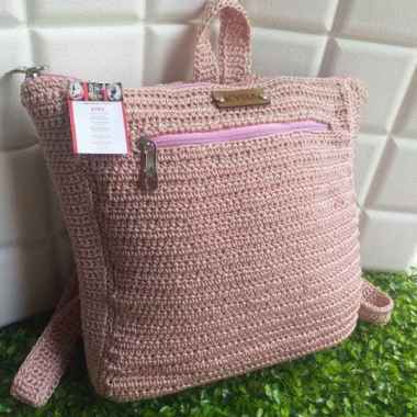 TAS RAJUT RANSEL PREMIUM Dusty pink