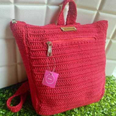 TAS RAJUT RANSEL PREMIUM Merah
