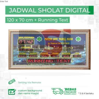 Jadwal Sholat Digital + Running Text 120x70 cm