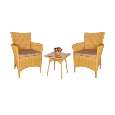 Pine Rotan Kenko Set Kursi Teras - Honey