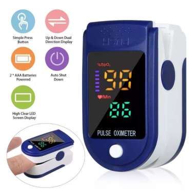 ALKES OXIMETER FINGERTIP PULSE 4 WARNA PENGUKUR KADAR OKSIGEN BIRU