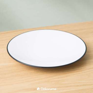 Dekoruma Rippa Piring Makan Stoneware Tahan Panas - Putih 26 cm | Dinner Plate
