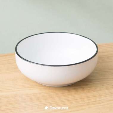 Dekoruma Rippa Mangkok Polos Tahan Panas Putih dari Stoneware | Bowl