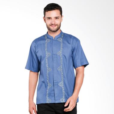 Aitana Bordir Baju Koko Pria - Biru [YN-11721-SS]