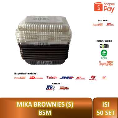 ISI 50 SET MIKA BROWNIES S TRAY KUE MIKA KUE BOLU BROWNIES BOX S - BSM
