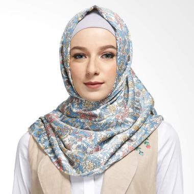 Fey Attire Yumnaa Pashmina Jilbab Wanita - Blue Flower