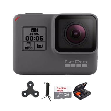 GoPro Hero 5 Combo 3 Way Deluxe 32 GB Spin Action Camera - Black