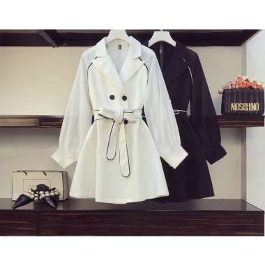 blazer korea - korean style - long blazer wanita Black