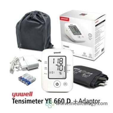 Tensimeter Digital Yuwell YE660D Dengan Adaptor - Pengukur Tekanan Darah dan Detak Jantung