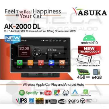 Asuka AK-2000DL Head Unit Android Tape Audio Mobil AK-2000 DL Deckless
