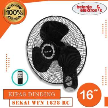 SEKAI WFN 1628 REMOTE WALL FAN KIPAS ANGIN DINDING DENGAN REMOTE 16 INCH SEKAI Kipas Angin