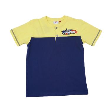 Kids Icon Superman Collar Stand T-Shirt Kaos Anak Laki-Laki